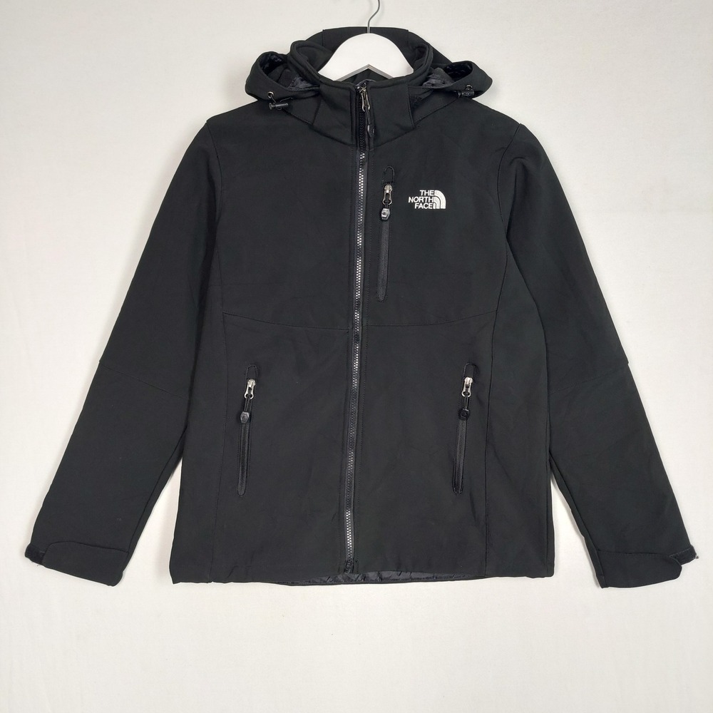 The North Face Flight Series Softshell Jacket Black Hooded Full Zip Mens Large